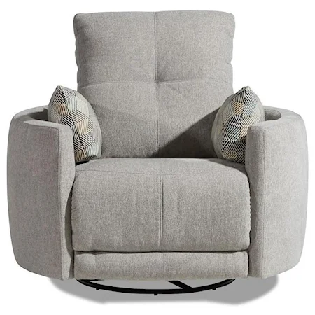 Contemporary Power Reclining Swivel Barrel Chair